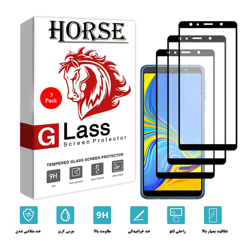 محافظ صفحه نمایش سرامیکی هورس مدل CMT مناسب برای گوشی موبایل سامسونگ Galaxy A7 2018 بسته سه عددی