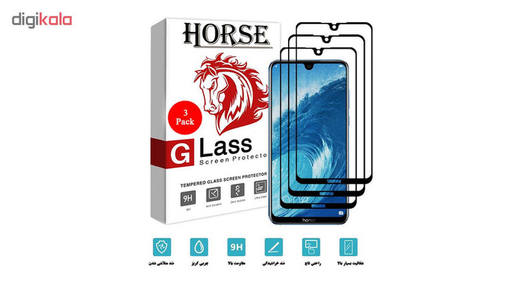 محافظ صفحه نمایش 5D هورس مدل FAG مناسب برای گوشی موبایل آنر 8X Max بسته سه عددی