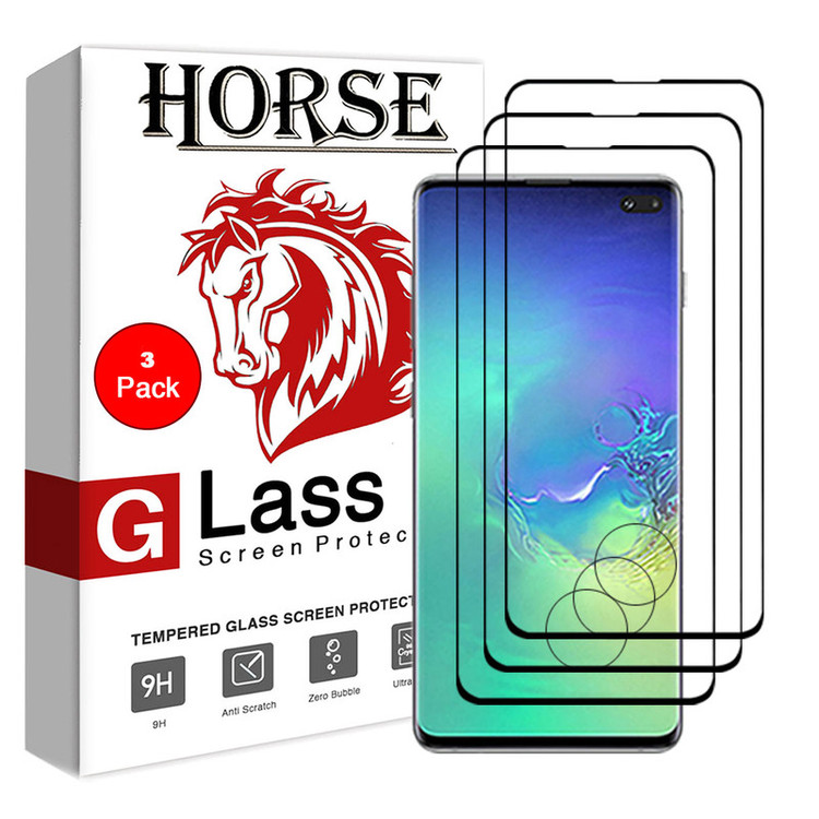محافظ صفحه نمایش 6D هورس مدل FAG مناسب برای گوشی موبایل سامسونگ Galaxy S10 Plus بسته سه عددی