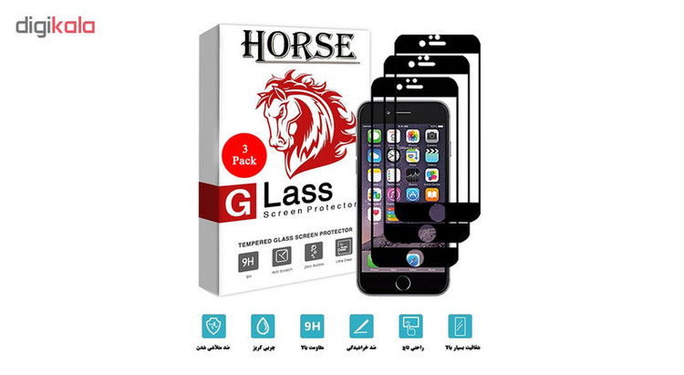 محافظ صفحه نمایش 5D هورس مدل FAG مناسب برای گوشی موبایل اپل iPhone 7 Plus / iPhone 8 Plus بسته سه عددی