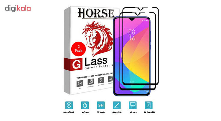 محافظ صفحه نمایش 5D هورس مدل FAG مناسب برای گوشی موبایل شیائومی Mi CC9 بسته دو عددی