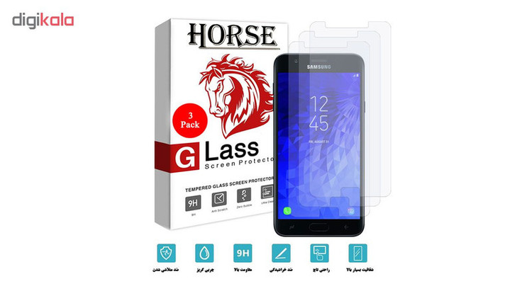 محافظ صفحه نمایش هورس مدل UCC مناسب برای گوشی موبایل سامسونگ Galaxy J7 2018 بسته سه عددی