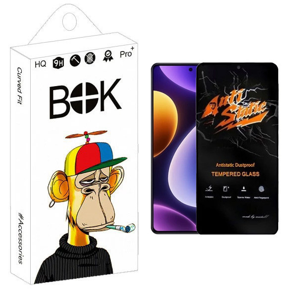 محافظ صفحه نمایش بوک مدل Carbon Antistatic مناسب برای گوشی موبایل شیائومی Redmi Note 12 Turbo / Note 13 5G / Note 13R Pro / Poco F5