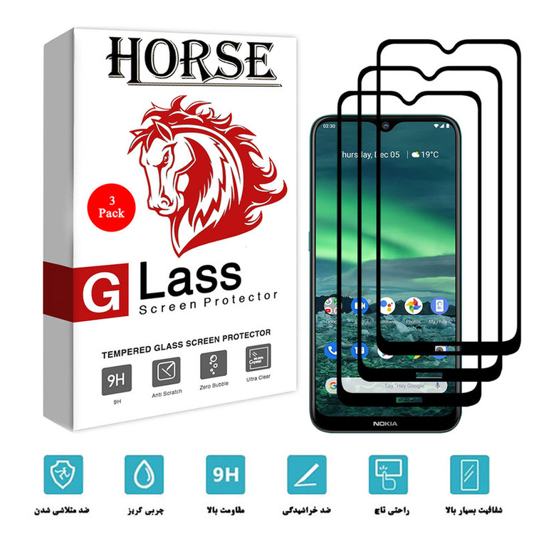 محافظ صفحه نمایش 5D هورس مدل FAG مناسب برای گوشی موبایل نوکیا 2.3 بسته سه عددی
