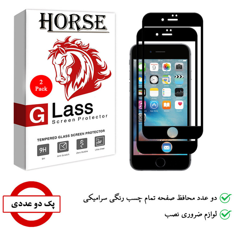 محافظ صفحه نمایش سرامیکی هورس مدل CRM مناسب برای گوشی موبایل اپل iPhone 6 Plus بسته دو عددی