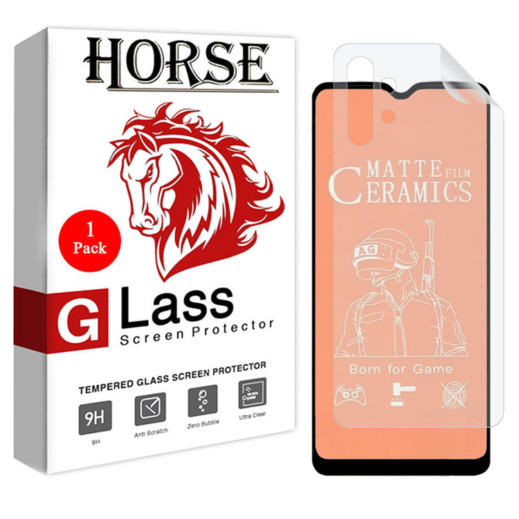 محافظ صفحه نمایش مات هورس مدل 2CMN مناسب برای گوشی موبایل سامسونگ Galaxy M32 5G به همراه محافظ پشت گوشی