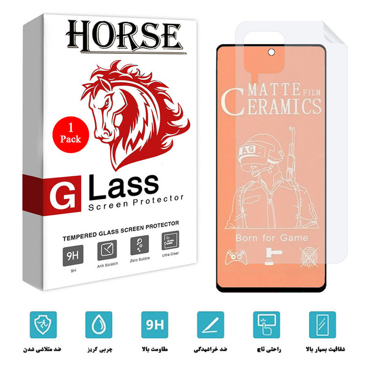 محافظ صفحه نمایش مات هورس مدل 2CMN مناسب برای گوشی موبایل سامسونگ Galaxy F62 به همراه محافظ پشت گوشی