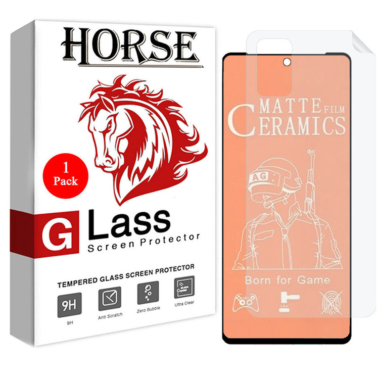 محافظ صفحه نمایش مات هورس مدل 2CMN مناسب برای گوشی موبایل سامسونگ Galaxy A51 5G به همراه محافظ پشت گوشی