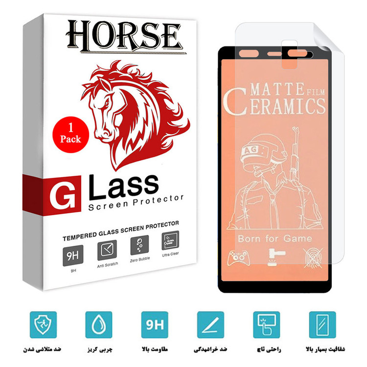 محافظ صفحه نمایش مات هورس مدل 2CMN مناسب برای گوشی موبایل سامسونگ Galaxy J6 Plus به همراه محافظ پشت گوشی