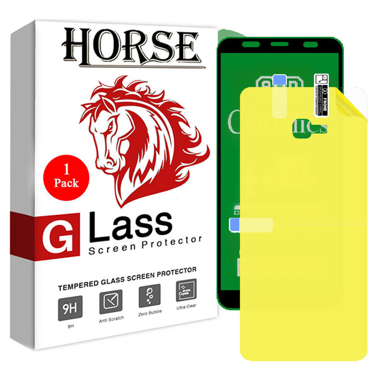 محافظ صفحه نمایش هورس مدل 2CRN مناسب برای گوشی موبایل سامسونگ Galaxy J4 Plus به همراه محافظ پشت گوشی