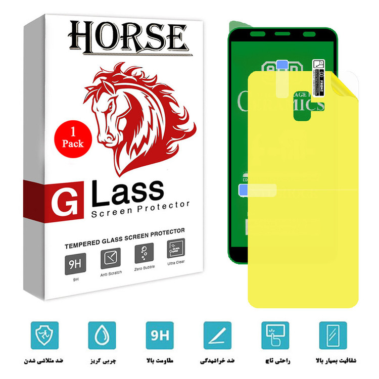 محافظ صفحه نمایش هورس مدل 2CRN مناسب برای گوشی موبایل سامسونگ Galaxy J4 Plus به همراه محافظ پشت گوشی
