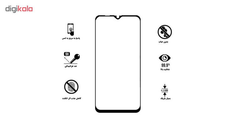 محافظ صفحه نمایش 5D هورس مدل FAG مناسب برای گوشی موبایل سامسونگ Galaxy M20 بسته دو عددی