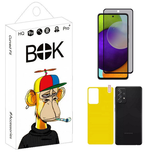 محافظ صفحه نمایش حریم شخصی بوک مدل Carbon Plus مناسب برای گوشی موبایل سامسونگ Galaxy A52 / A53 5G به همراه محافظ پشت گوشی