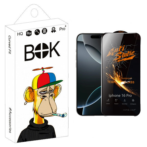 محافظ صفحه نمایش Antistatic بوک مدل BrightShield مناسب برای گوشی موبایل اپل iPhone 16 Pro