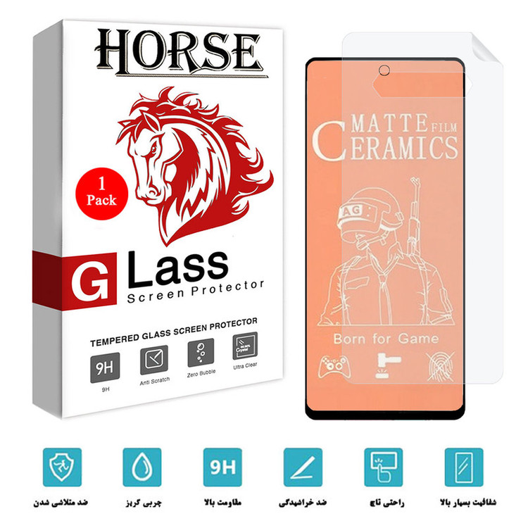 محافظ صفحه نمایش مات هورس مدل 2CMN مناسب برای گوشی موبایل شیائومی Black Shark 4 به همراه محافظ پشت گوشی