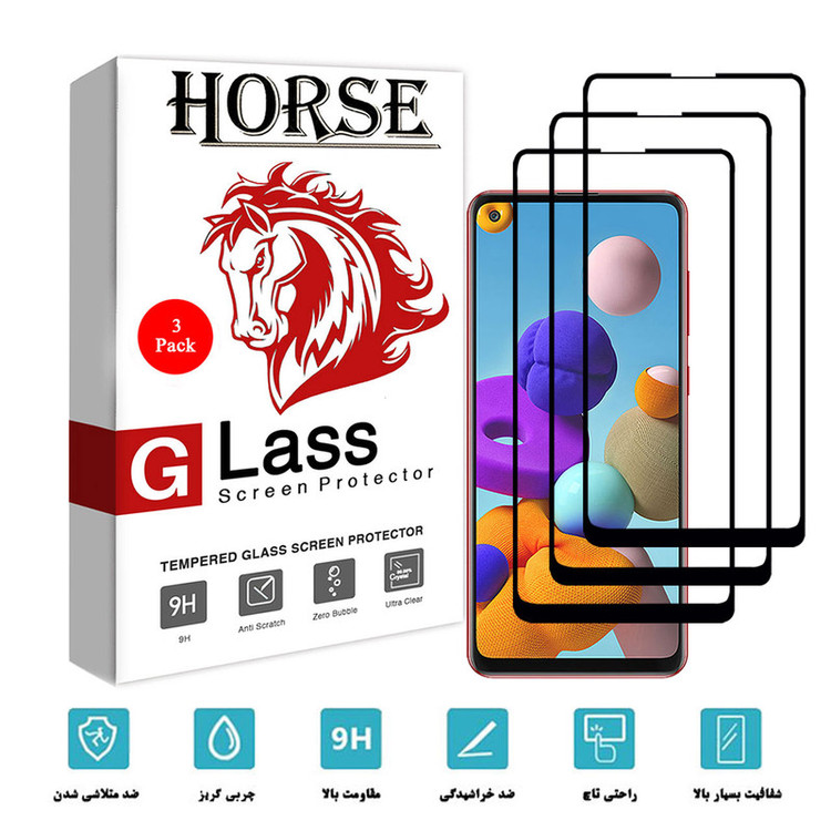 محافظ صفحه نمایش سرامیکی هورس مدل CRM مناسب برای گوشی موبایل سامسونگ Galaxy A21s بسته سه عددی