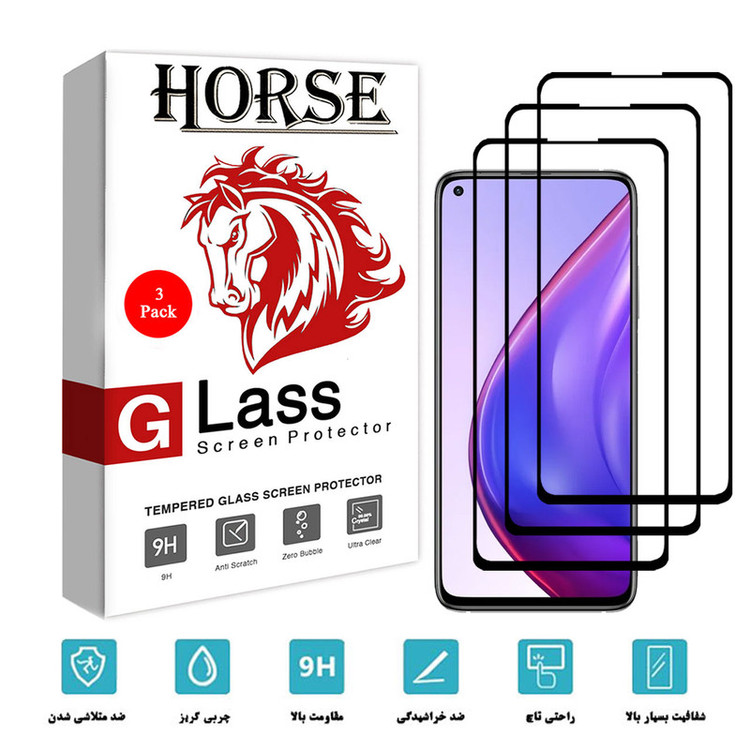 محافظ صفحه نمایش 5D هورس مدل FAG مناسب برای گوشی موبایل شیائومی Mi 10T Pro بسته سه عددی