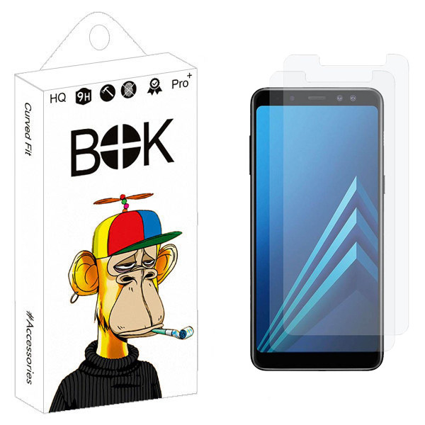 محافظ صفحه نمایش شیشه ای بوک مدل Titan Shield مناسب برای گوشی موبایل سامسونگ Galaxy J8 2018 بسته دو عددی