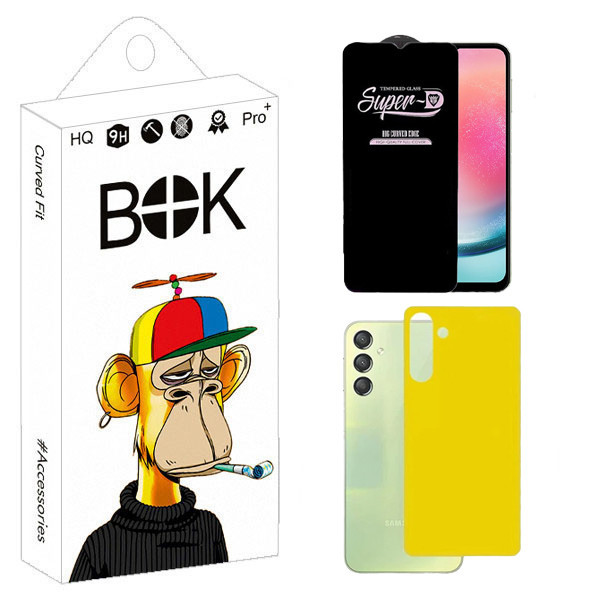 محافظ صفحه نمایش بوک مدل SuperD Touch مناسب برای گوشی موبایل سامسونگ galaxy A24 به همراه محافظ پشت گوشی