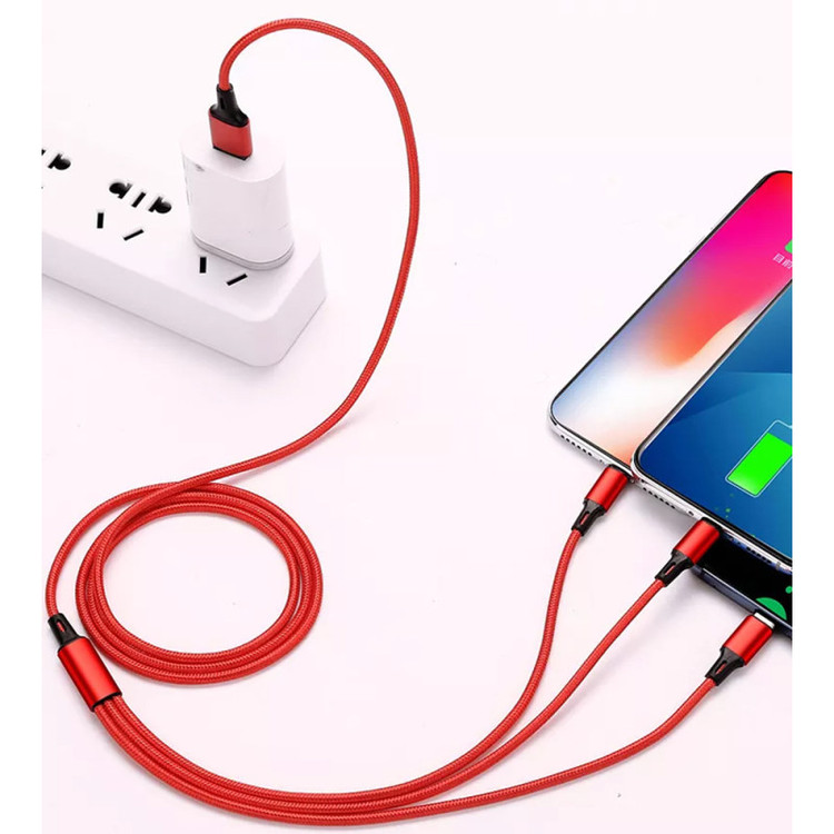 کابل تبدیل USB به microUSB / USB-C / لایتنینگ سمگپرس مدل Quick Charger طول 1 متر