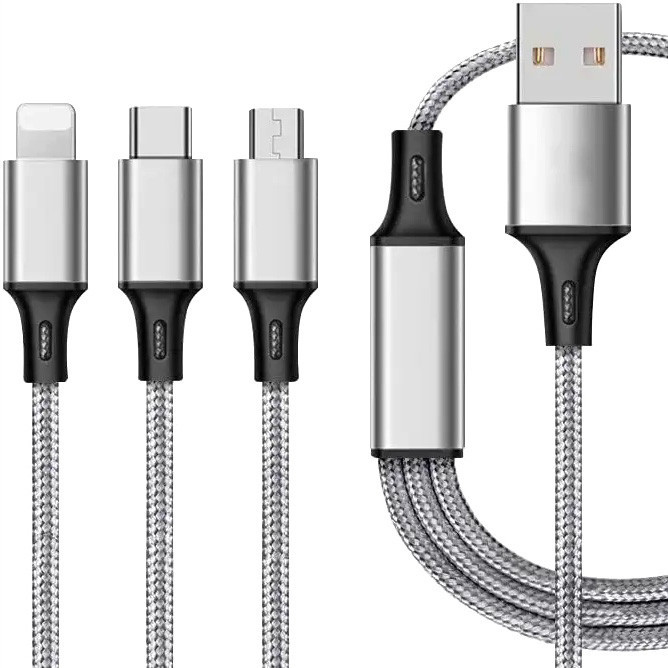 کابل تبدیل USB به microUSB / USB-C / لایتنینگ سمگپرس مدل Quick Charger طول 1 متر
