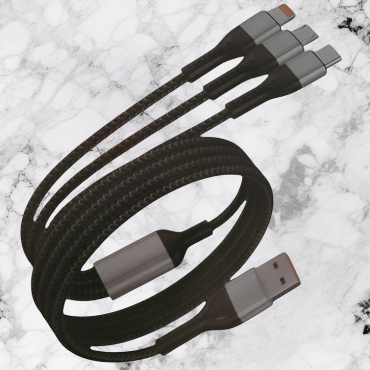 کابل تبدیل USB به USB-C / microUSB / لایتنینگ مدل 3.0A طول 1.2 متر
