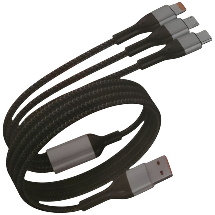 کابل تبدیل USB به USB-C / microUSB / لایتنینگ مدل 3.0A طول 1.2 متر