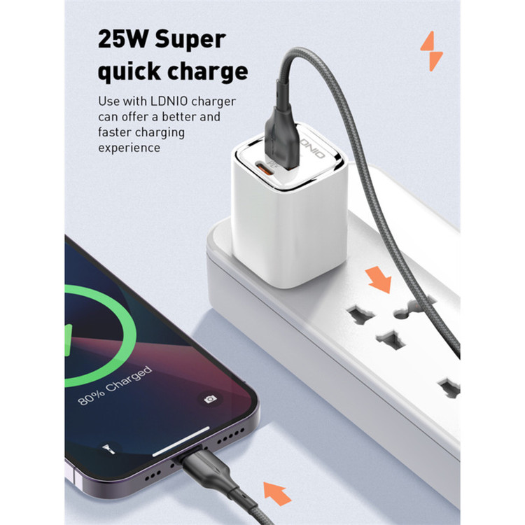 کابل تبدیل USB به USB-C الدینیو مدل LS851 طول 1 متر اورجینال گارانتی دار
