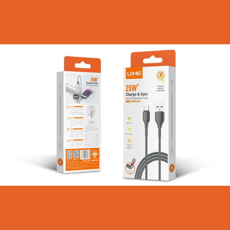 کابل تبدیل USB به USB-C الدینیو مدل LS851 طول 1 متر اورجینال گارانتی دار