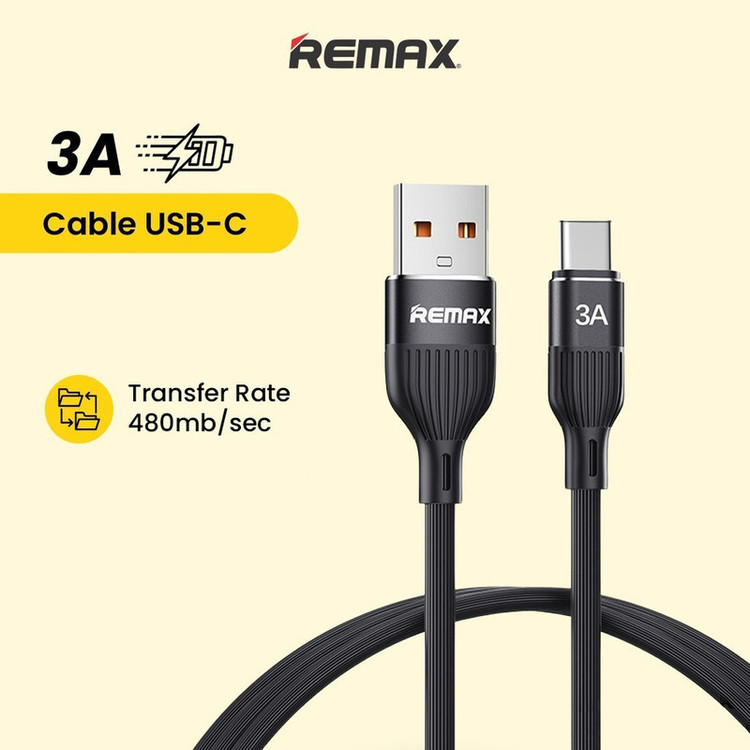 کابل تبدیل USB به USB-C ریمکس مدل Fast Charge 3A Lyoncai طول 1 متر