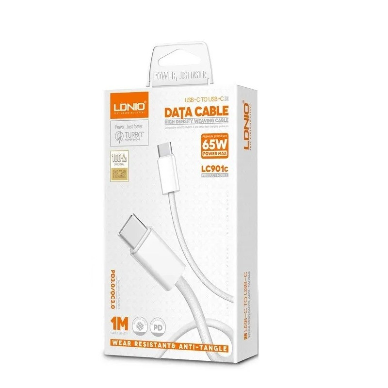 کابل تبدیل USB-C به USB-C الدینیو مدل LC901C طول 1 متر اورجینال گارانتی دار