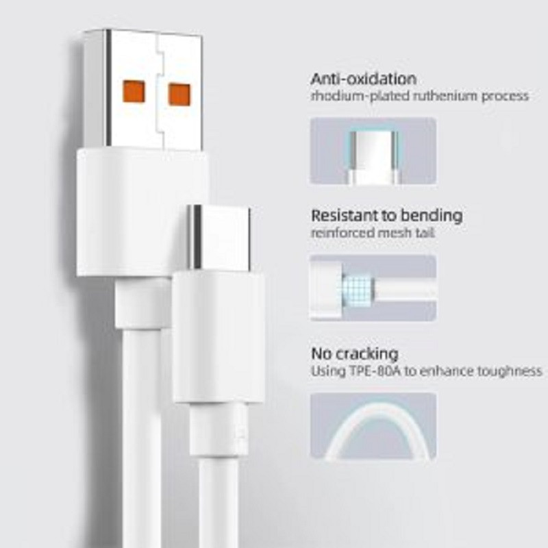 کابل تبدیل USB به USB-C مدل 6 آمپر 120W طول 1 متر