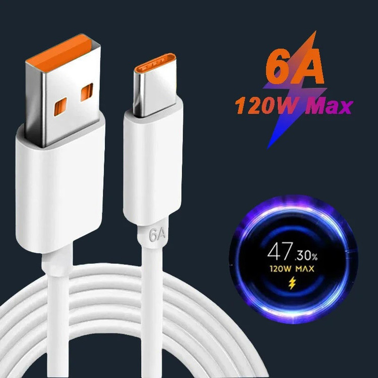 کابل تبدیل USB به USB-C مدل 6 آمپر 120W طول 1 متر