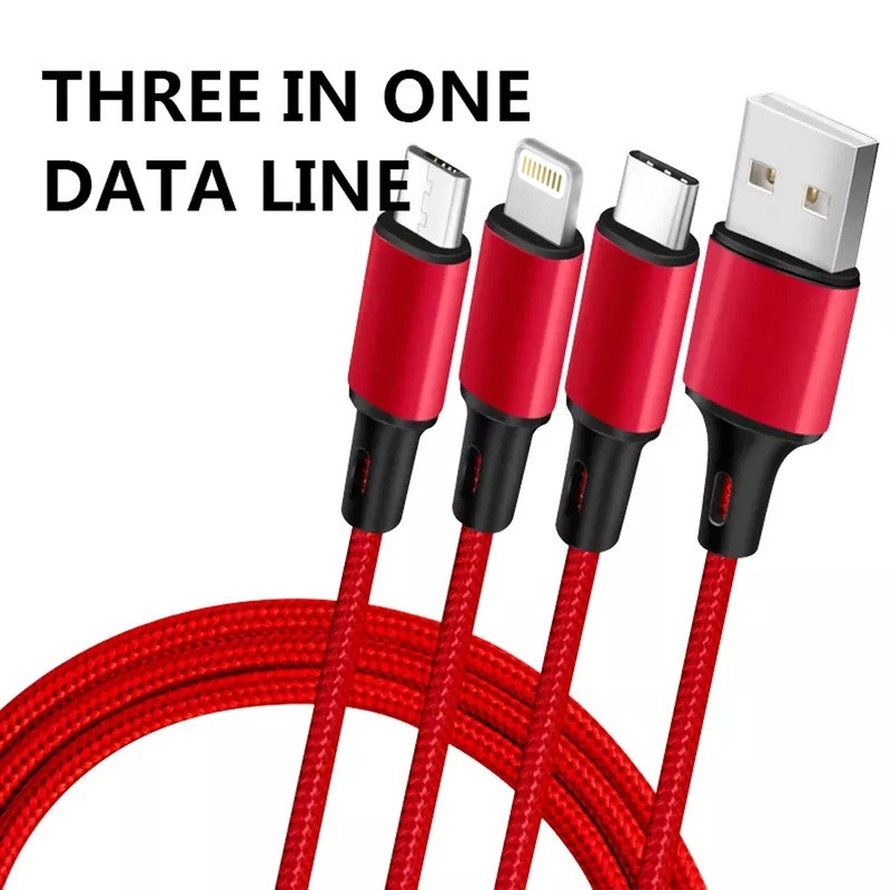 کابل تبدیل USB به MicroUSB/USB-C/لایتنینگ مدل Universal طول 1.2 متر