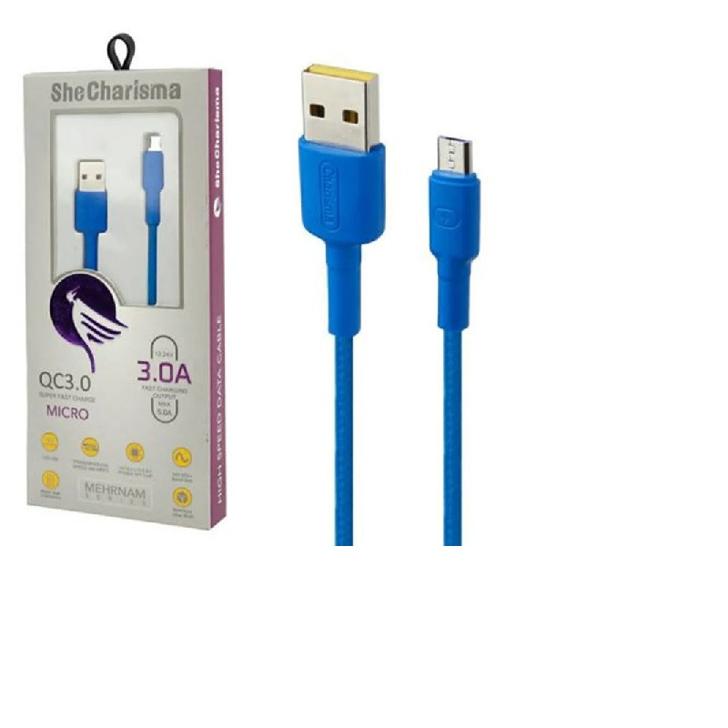 کابل تبدیل USB به microUSB شی چاریسما مدل QC3.0 طول 1.2 متر