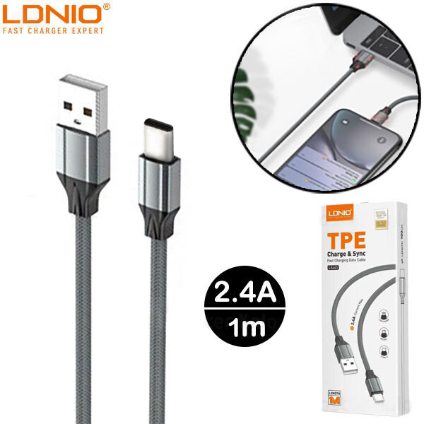 کابل تبدیل USB به USB-C الدینیو مدل LS441 طول 1 متر