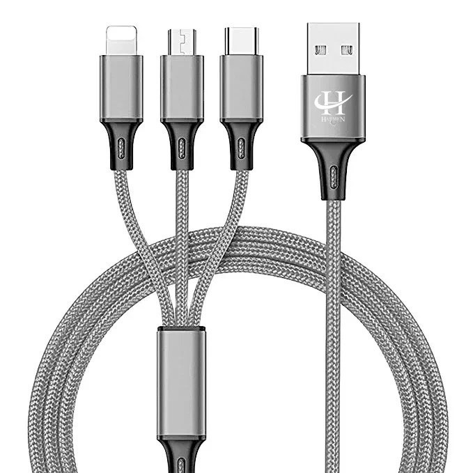 کابل تبدیل USB به microUSB/لایتنینگ/USB-C هارمن مدل ONLY CHARGE طول 1 متر
