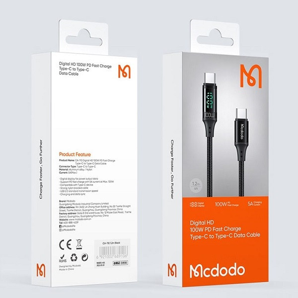 کابل USB-C مک دودو مدل CA-1100 طول 1.2 متر
