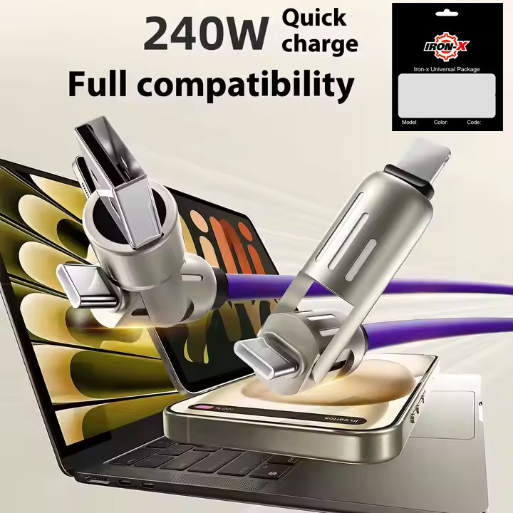کابل تبدیل USB/USB-C به لایتنینگ/USB-C آیرون ایکس مدل RC_C189 طول 1 متر