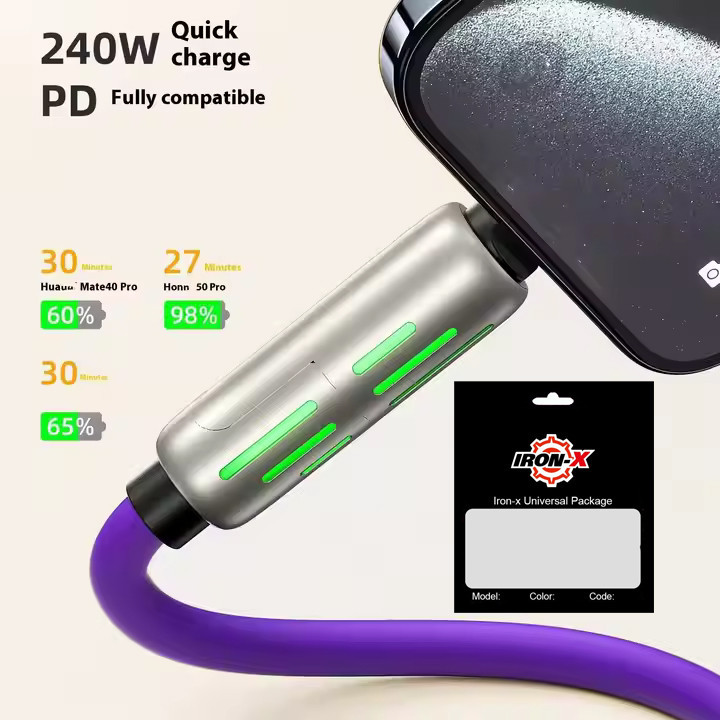 کابل تبدیل USB/USB-C به لایتنینگ/USB-C آیرون ایکس مدل RC_C189 طول 1 متر