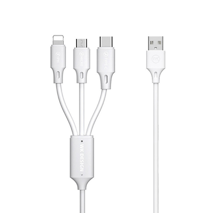 کابل تبدیل USB به Micro-USB / USB-C / لایتنینگ ویکام مدل 103 طول 1 متر