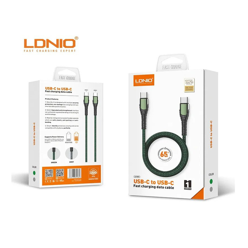 کابل USB-C الدینیو مدل LC101 PD65W طول 1 متر
