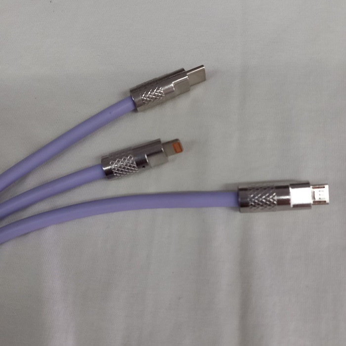کابل تبدیل USB به micro USB/لایتنینگ/USB-C مدل A012025 طول 1.2 متر