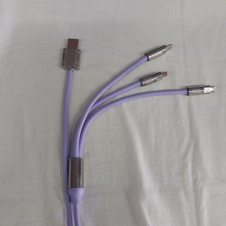 کابل تبدیل USB به micro USB/لایتنینگ/USB-C مدل A012025 طول 1.2 متر