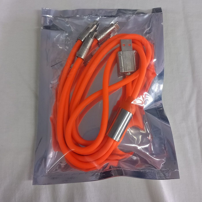 کابل تبدیل USB به micro USB/لایتنینگ/USB-C مدل A012025 طول 1.2 متر