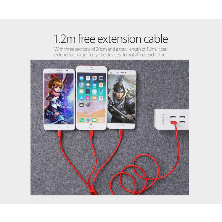 کابل تبدیل USB به microUSB / لایتنینگ / USB-C سمگپرس مدل S85 طول 1.2 متر