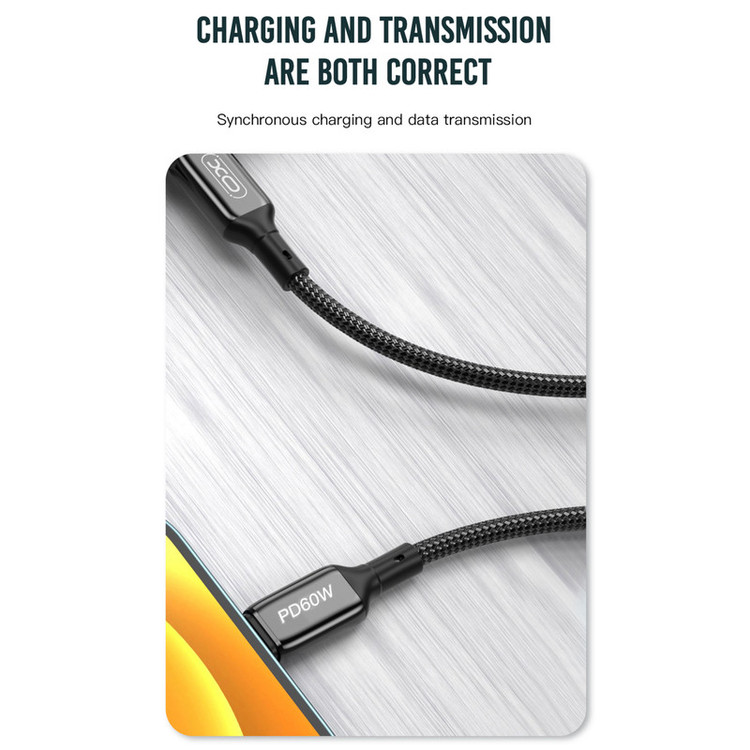 کابل تبدیل USB-C به USB-C ایکس او مدل Q-180B طول 1 متر