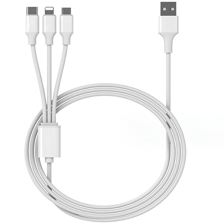 کابل تبدیل USB به microUSB / لایتنینگ / USB-C مدل UDC طول 1.2 متر