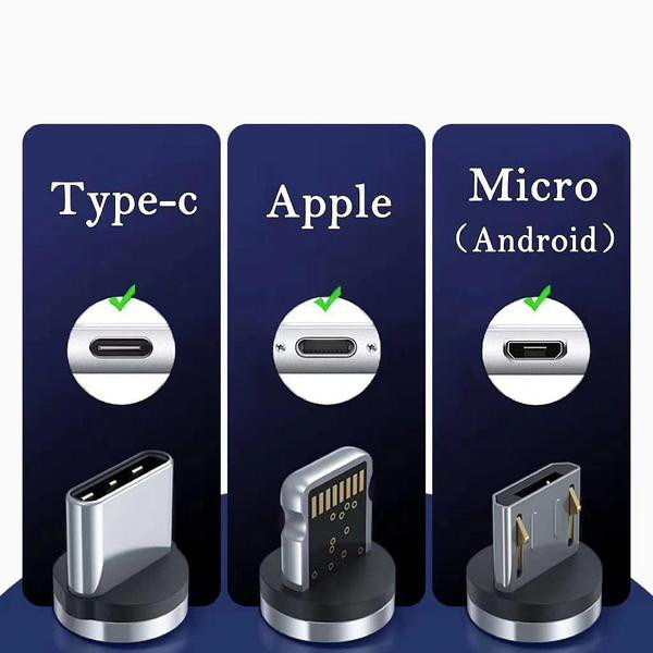 کابل تبدیل مغناطیسی USB به MicroUSB/USB-C/لایتنینگ دنمن مدل D09E طول 1 متر