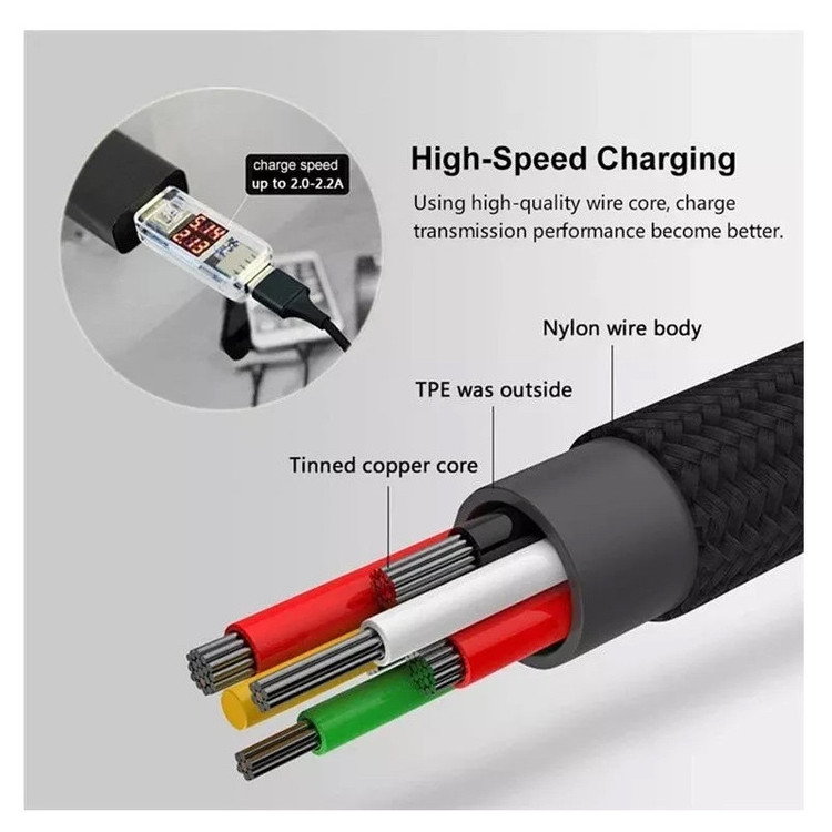 کابل تبدیل USB به MicroUSB/USB-C/لایتنینگ مدل 3:1 Flexi طول 1 متر